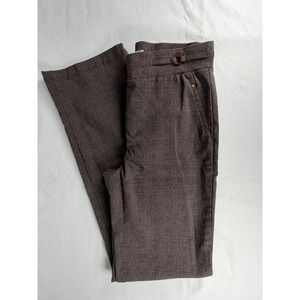 89th + Madison Dress Pants Womens Small Brown Excellent Wide Leg Buckle Detail